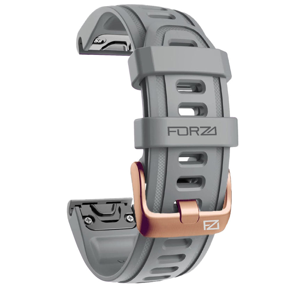 FORZA Elite 20mm EasyFit Watch Strap for Garmin – Rose Gold Buckle