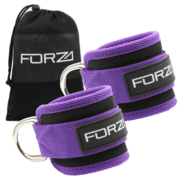 FORZA Adjustable Ankle Straps for Gym Cable Machine (Pair)