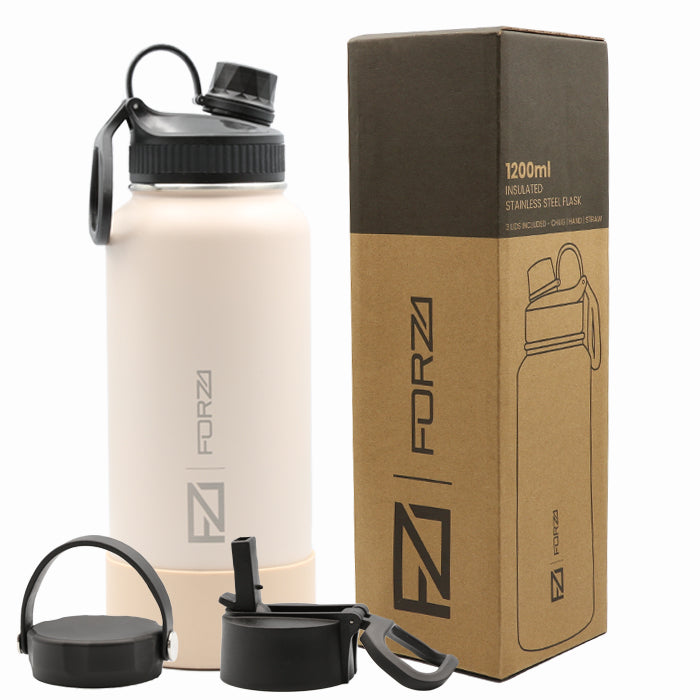 FORZA 1200ml Premium Insulated Stainless-Steel Flask with 3 Lids