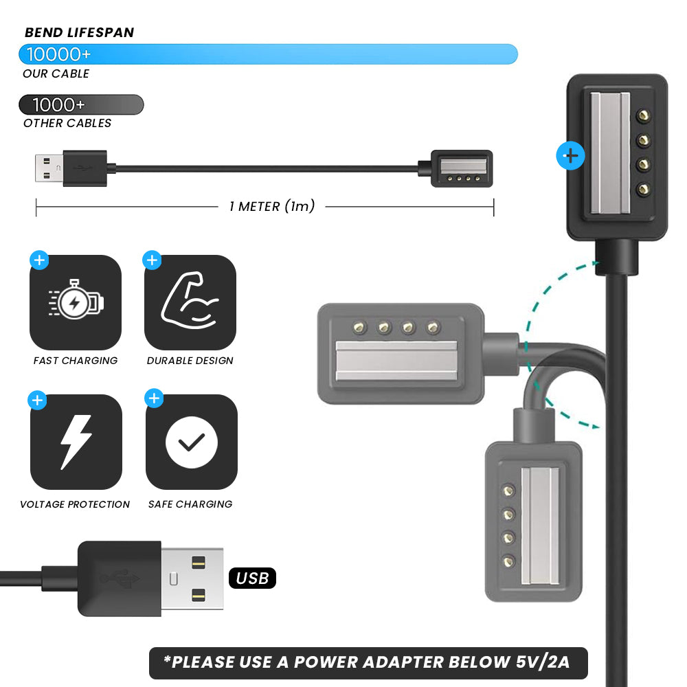 FORZA Magnetic USB Charging Cable for Suunto 9 / Spartan / D5 / EON Core