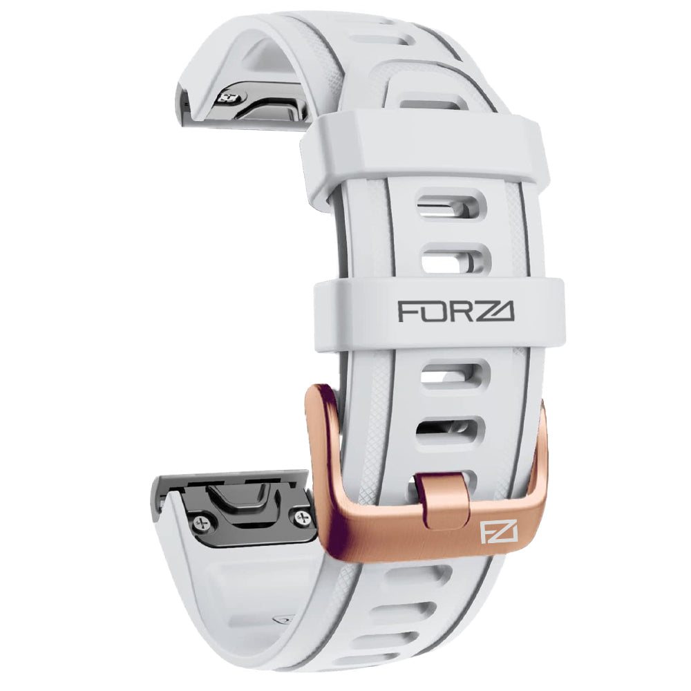 FORZA Elite 20mm EasyFit Watch Strap for Garmin – Rose Gold Buckle