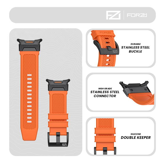 FORZA Elite Classic Watch Strap for Samsung Galaxy Watch Ultra (47mm) – Black Buckle