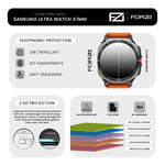FORZA Tempered Glass Screen Protector for Samsung Galaxy Watch Ultra (47mm) (2 Pack)