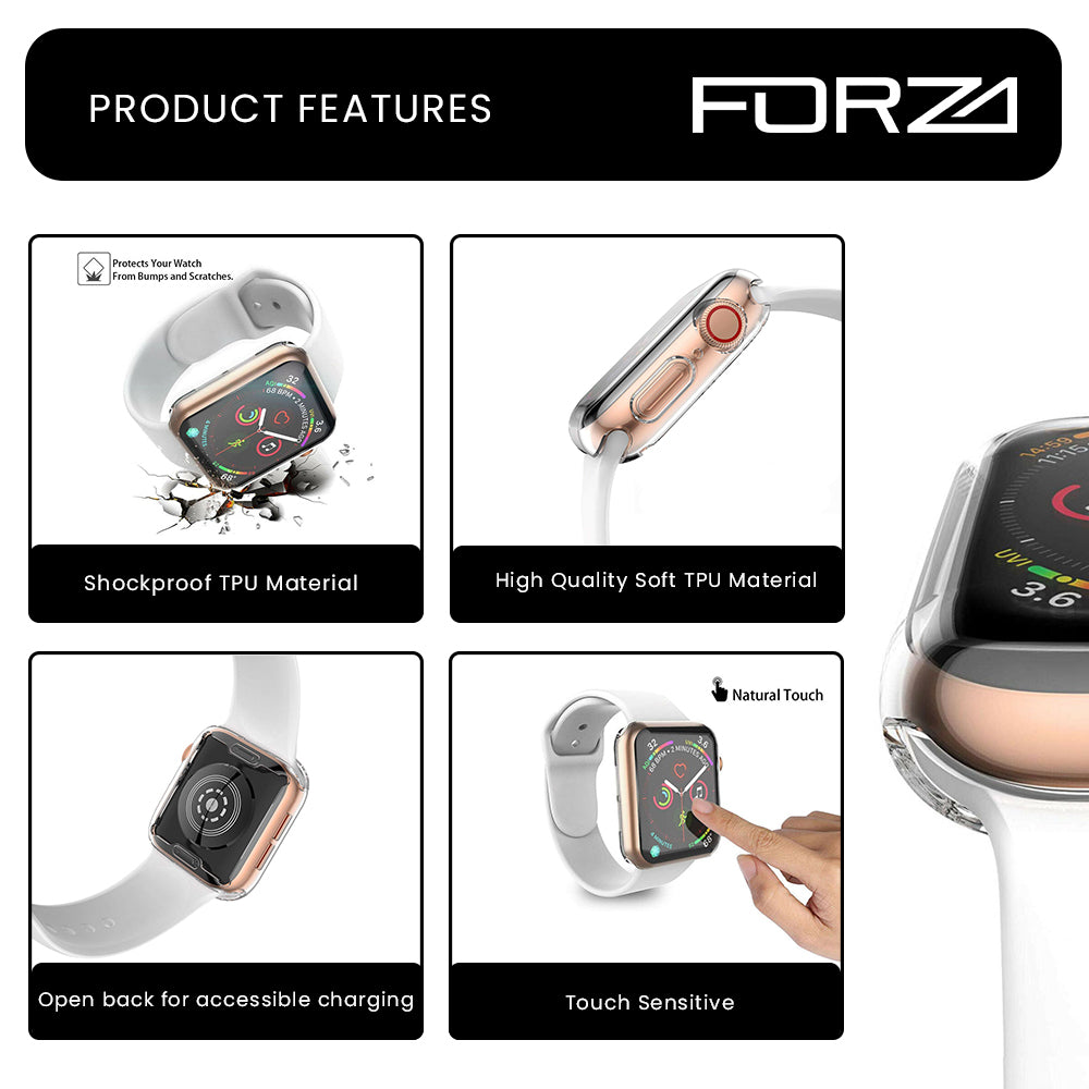 FORZA Protective Clear Case for Apple Watch 40/41/42/44/45mm