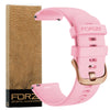 FORZA Elite 20mm Quick Release Watch Strap for Garmin - White - Rose Gold Buckle