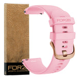 FORZA Elite 20mm Quick Release Watch Strap for Garmin - White - Rose Gold Buckle