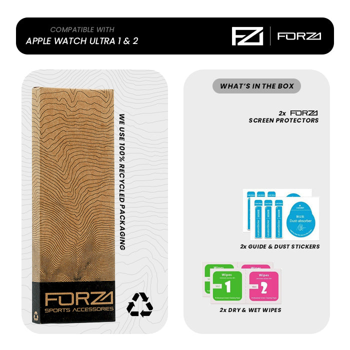 FORZA Tempered Glass Screen Protector for Apple Watch Ultra 49mm