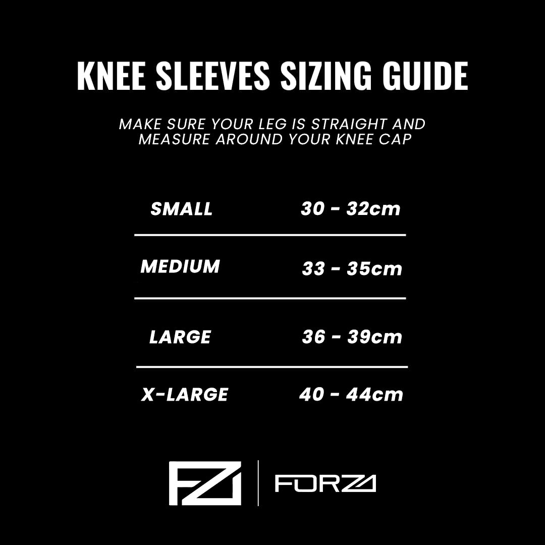 FORZA Knee Compression Sleeve for Strength Training, Weightlifting, and Gym (Pair)