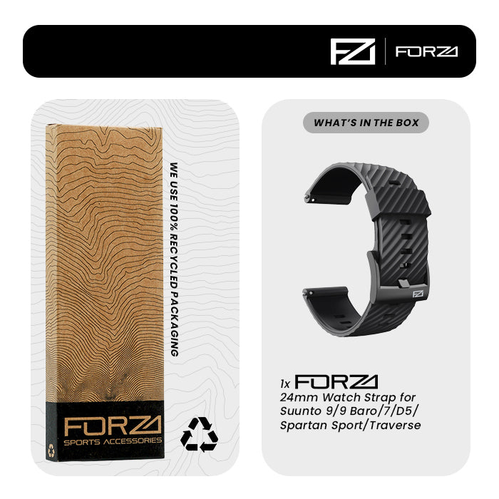 FORZA Elite 24mm Strap for Suunto 9/9 Baro/7/D5/Spartan Sport/Traverse