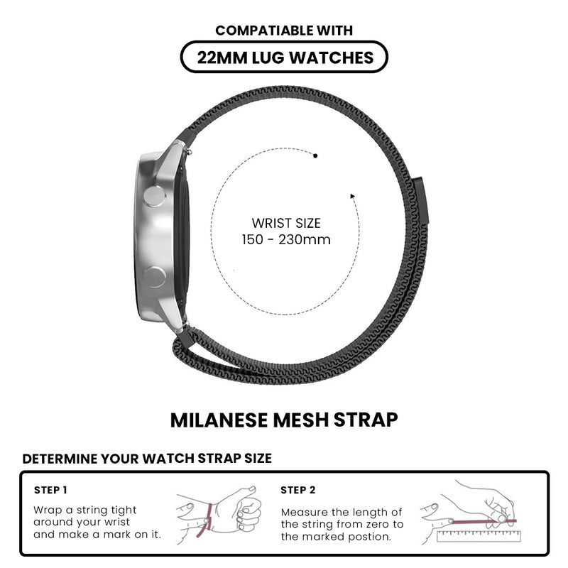 22mm Replacement Milanese Strap For Garmin Vivoactive 4/ Samsung Gear S3