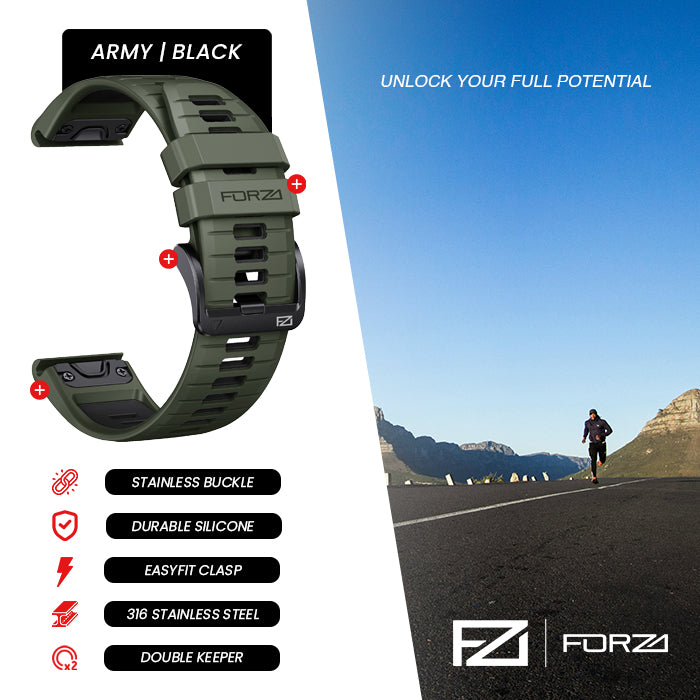 FORZA Elite 26mm EasyFit Two-Tone Watch Strap for Garmin