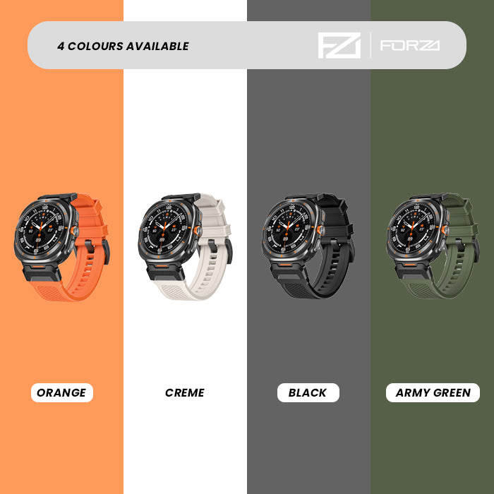FORZA Elite Classic Watch Strap for Samsung Galaxy Watch Ultra (47mm) – Black Buckle