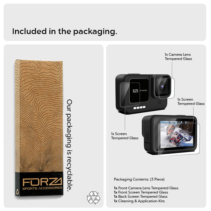 FORZA Tempered Glass Screen & Lens Protector Set for GoPro Hero 13/12/11/10/9